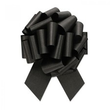 50Pcs- 5.5"D Pullbow Black Ribbon