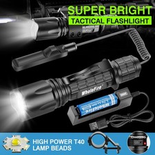 90000LM Tactical Police Gun Flashlight Picatinny Rail Mount Switch for Hunting