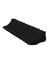 Boys' Socks Pack, Double Tough Moisture Small Ankle Black - Ankle, 12 Pack