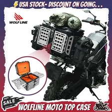 Wolfline Moto Universal Fit 45L Armor Motorcycle Top Case Tail Box Luggage Trunk