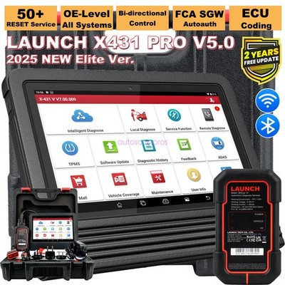 LAUNCH X431 PRO V5.0 V+ 5.0 Bidirectional IMMO Car Diagnostic Scanner Key Coding