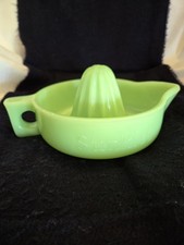 Antique McKee Sunkist Jadite Uranium Glass Citrus Reamer Juicer USA GLOWS Vtg 