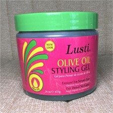 Lusti Olive Oil Styling Gel Fast Drying Non-Flaking Firm Hold Anti-Frizz 16 oz