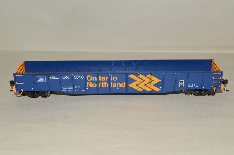 HO scale Proto 2000 Ontario Northland Ry 53' gondola car train MW KD's