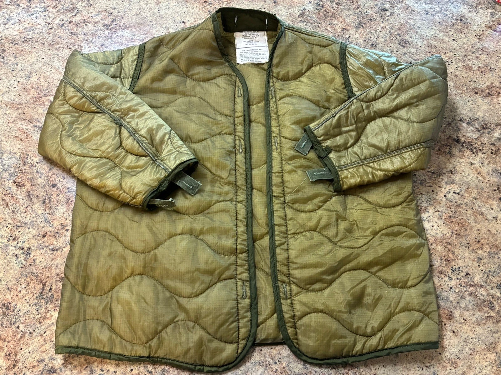 Vintage US Military Cold Weather Coat Liner Mens M Green M65 Field Jacket Puffer