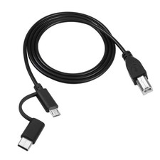 USB B Printer Cable 3.3 ft, 2in1 Designed, Micro USB to USB B, USB C to USB B...