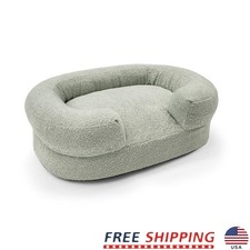 Cozy Bolster Pet Couch Bed Soft Removable Cover Non-Skid Small Dog Cat Bed New
