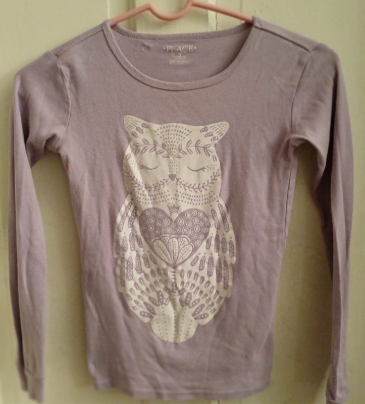 The Children's Place Pink Owl Long Sleeve Tee, Sz. 12