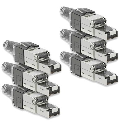 Netzwerkstecker Cat7 CAT 7 RJ45 Stecker 6x Steckverbinder werkzeuglos geschirmt