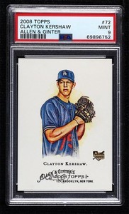 2008 Topps Allen & Ginter's Clayton Kershaw #72 PSA 9 MINT Rookie RC