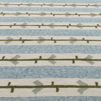 Handmade Blue Scandinavian Swedish Kilim Handmade Flat weave Boho Large Area Rug