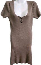 URBAN OUTFITTERS Bodycon T-shirt Dress Size Medium Tight Fit  Brown Ribbed Knit