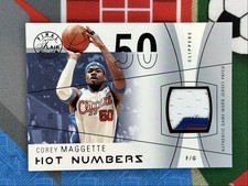2003-04 Flair Final Edition Hot Numbers Patches Platinum Corey Maggette 08/28