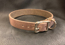 Dog Collar Brown Pull Up Real Leather Hand Made 20mm or 7/8" Wide V128
