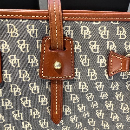 Dooney & Bourke Logo Canvas Leather Tassel Tote Purse Handbag - Picture 7 of 7