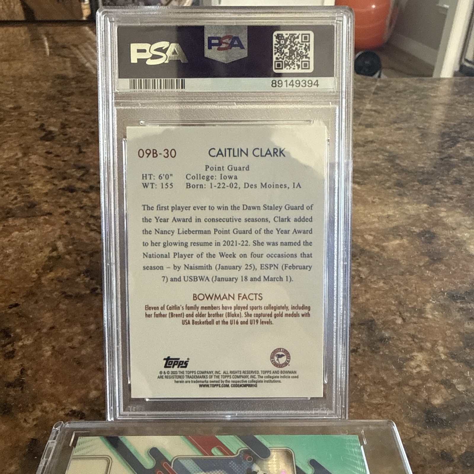 2022 BOWMAN UNIVERSITY CAITLIN CLARK #09B30 2009 BOWMAN PSA 10 INDIANA FEVER view 2