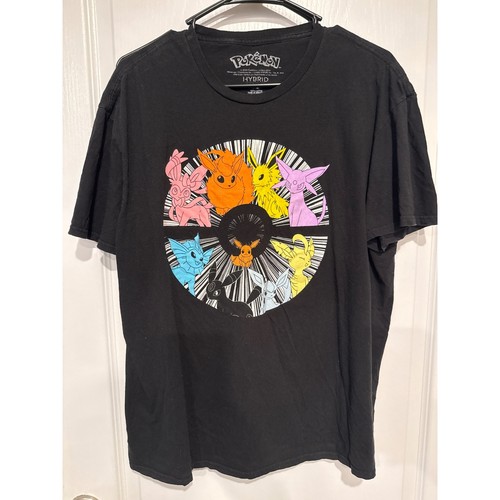 Pokemon Eevee Evolution Hybrid Black T Shirt Mens XL