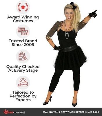 Womens 80s Pop Star Diva Costume Ladies Celebrity Popstar  display picture 2