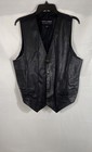 Wilsons Men's Black Leather Snap Front Vest Pockets Vintage 90s Y2K Size Large — photo 1