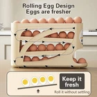 Egg Rack Holder Automatic Rolling Egg Dispenser 4 Layers Small Storage Box
