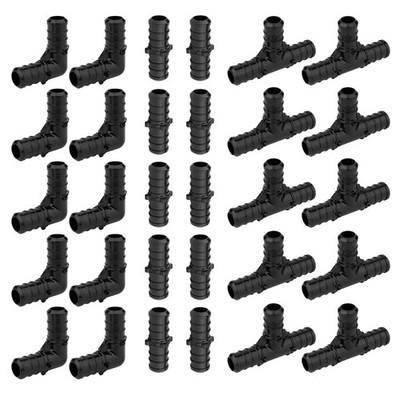 (Pack of 30) EFIELD 1/2'' Poly PPSU Barb Crimp Pex Fittings Combo With Tees, E...