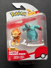 Pokémon Chimchar & Phanpy Battle Figure 2-Pack Battle Ready Jazwares New