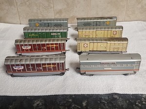 TN Nomura Tinplate Ho Scale Set Of 8 Tinplate Freight Cars (Japan )