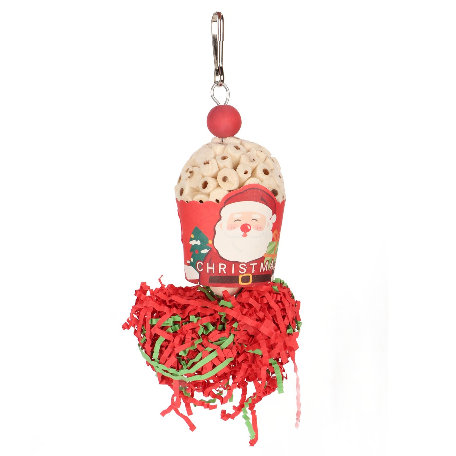 Christmas Bird Foraging Toy Safe Bright Colors Relieve Boredom Chewing