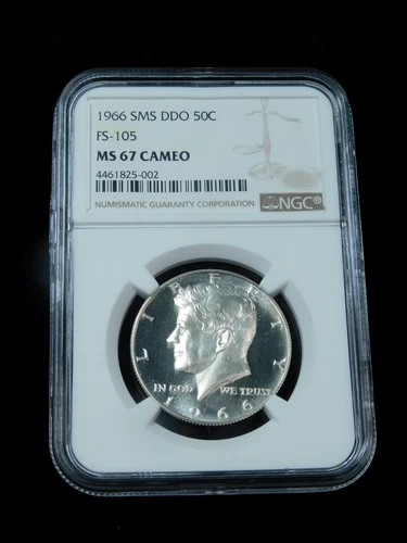 1966 50c Kennedy Silver Half Dollar-NGC MS67 Cameo Double Die Obverse SMS FS105