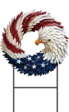 4th of July Decorations for Outdoor, Patriotic Eagle Metal Garden Stake,...