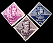 Hungary Stamps Scott 1497 1498 1502 Markovits Koranyi Eotvos 1963 Set of 3 Used