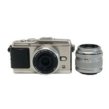 Used OLYMPUS E-P3 Mirrorless Interchangeable Lens PEN twin lens kit Silver