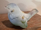 Fenton Opalescent Signed Sparrow Inspiration Bird Hand Painted