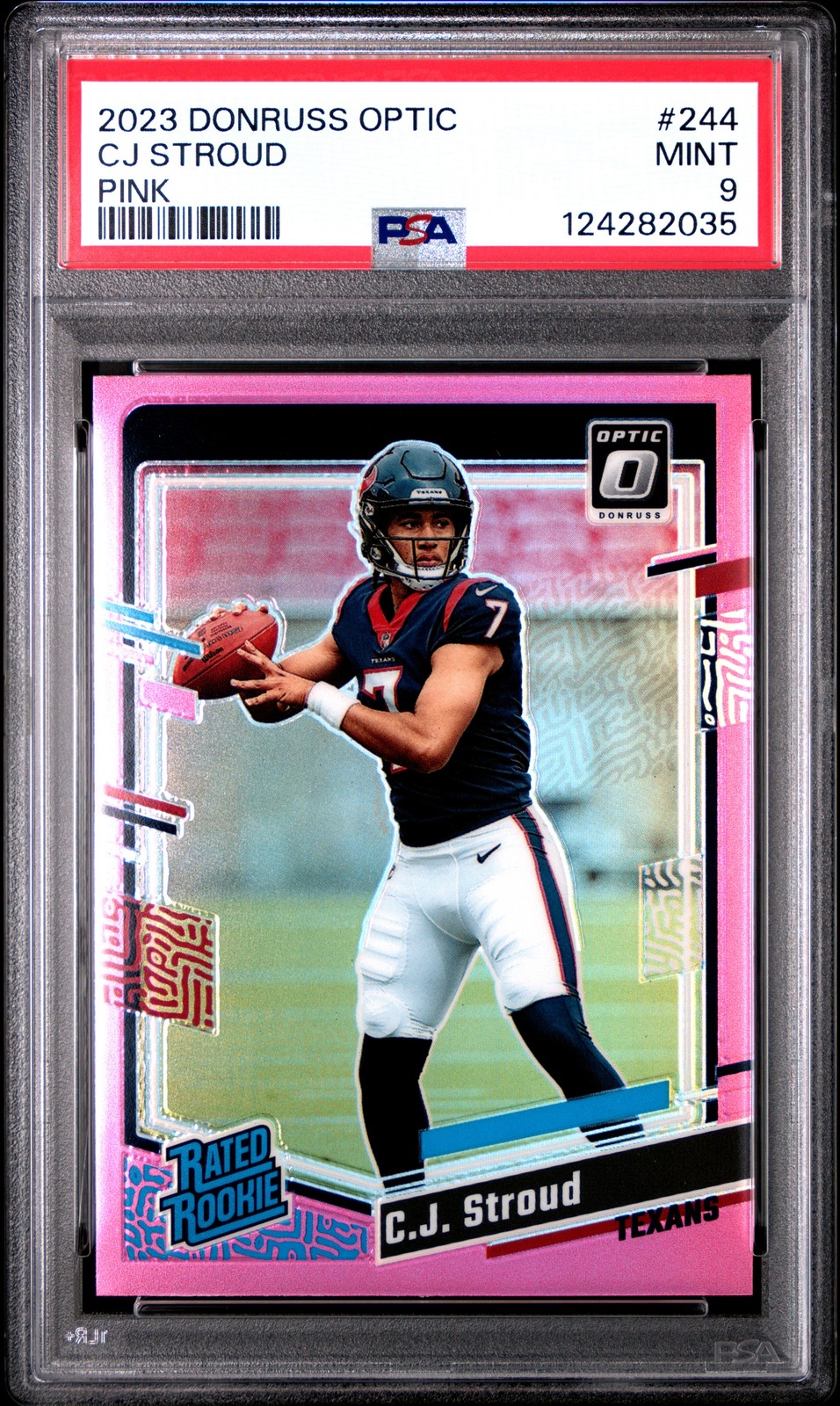 2023 Panini Donruss Optic #244 CJ C.J. Stroud Pink Prizm Rookie Card RC PSA 9