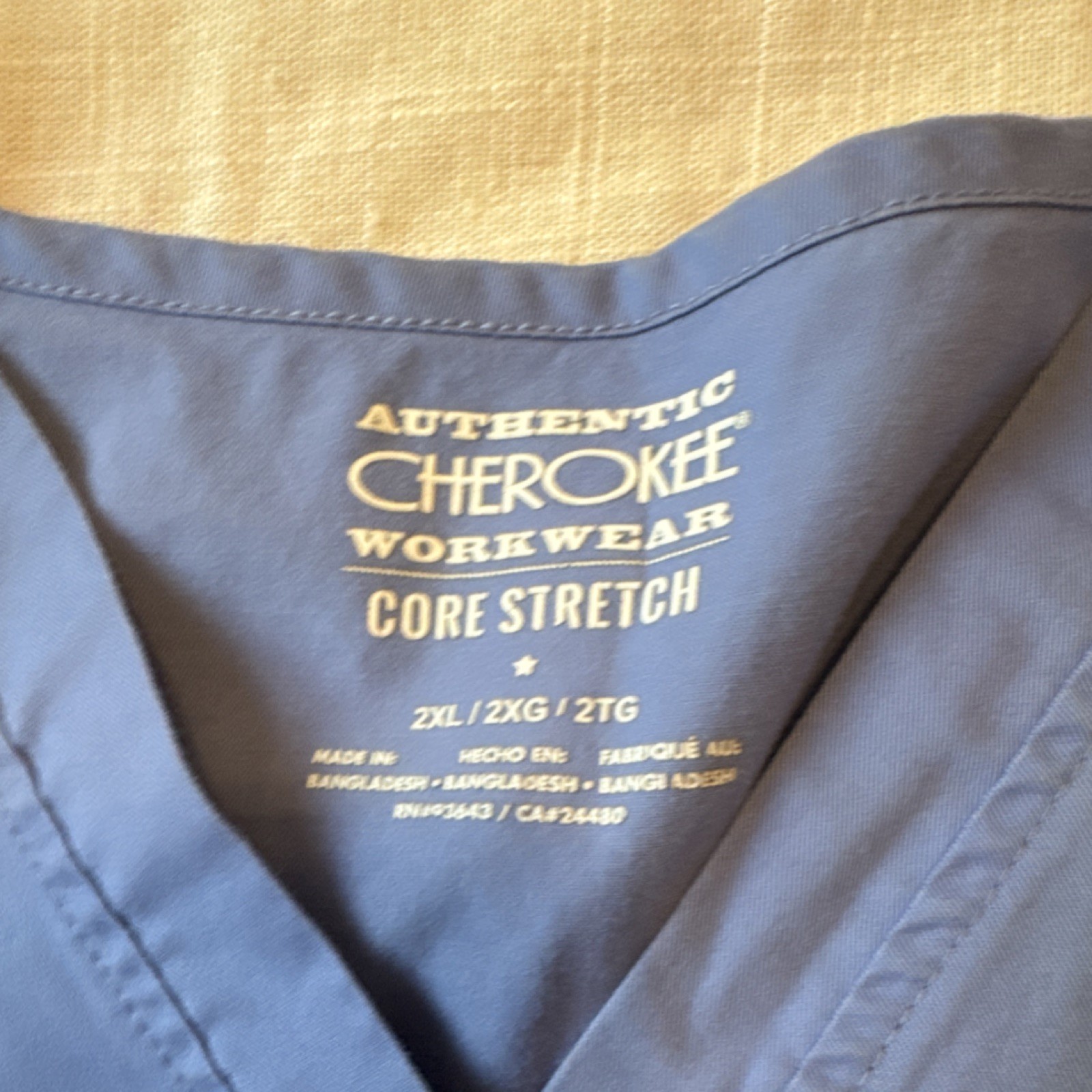 TWO SETS Cherokee Ceil Blue Solid Scrub Set 2XL T… - image 3