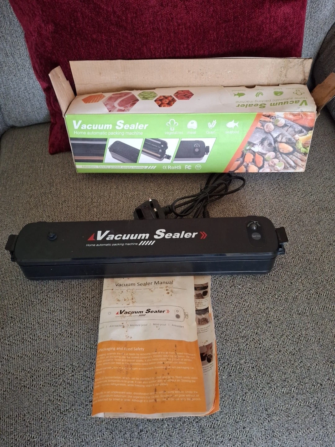 Vacuum Sealing Machine In Box, Never Used, Damage To Box, Been Stored In Attic,