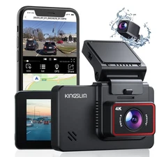 For Parts, See Description: Kingslim D4 Dual Dash Cam with Built-in WiFi GPS
