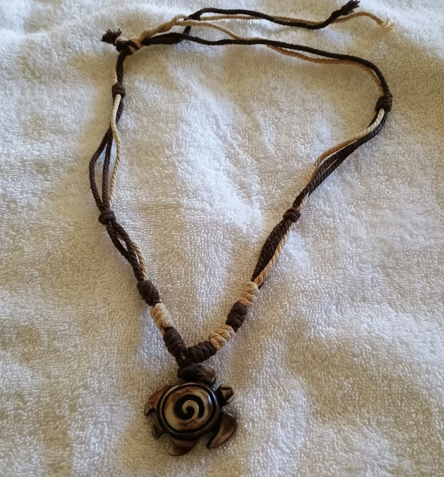  Collar Cordón Tortuga Tallado Sea Life Boho Surfer Hawaii Foto 2 de 4