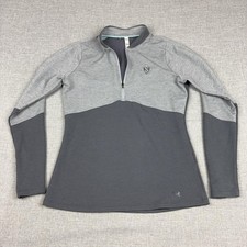 Under Armour Pullover Womens Medium Gray ColdGear 1/4 Zip Mock Neck Golf Top
