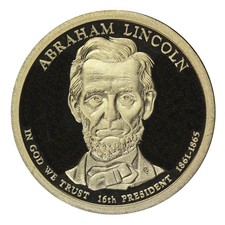 One 2010 Deep Cameo GEM PROOF Lincoln Presidential Dollar.
