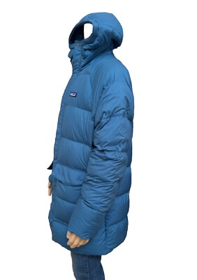 Patagonia Men Silent 700 Down Winter Parka Wavy Blue YKK Zip L