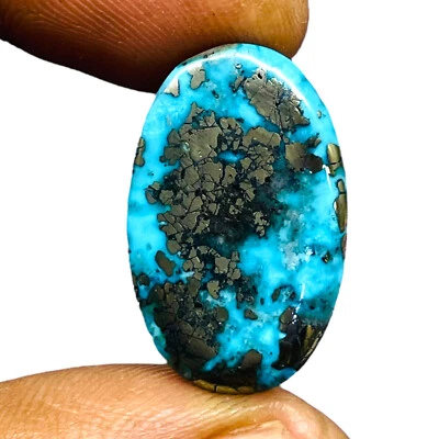 27.40 Cts Natürlich Türkis 25x16mm Oval Top Qualität Lose Unbehandelt Edelstein - Bild 1 von 4