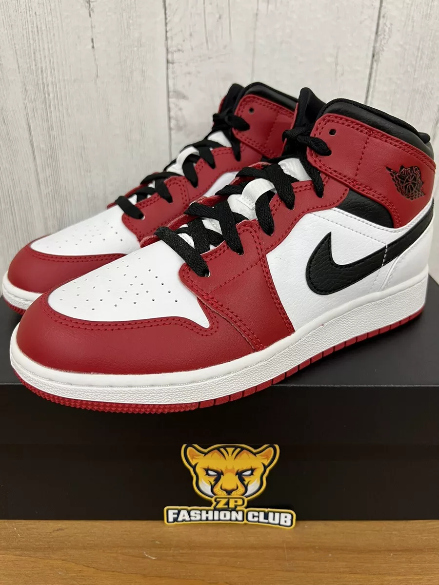 Air Jordan 1 Mid Chicago White Heel GS 554725-173 | eBay