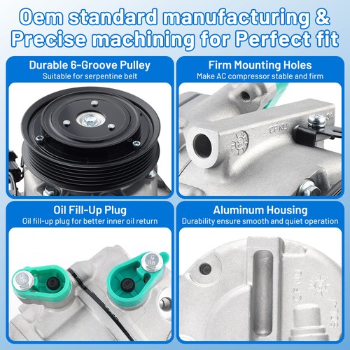 Compresor de aire acondicionado VS14E para Kia Forte Soul Hyundai Elantra 1,8 L/2,0 L - Imagen 4 de 10