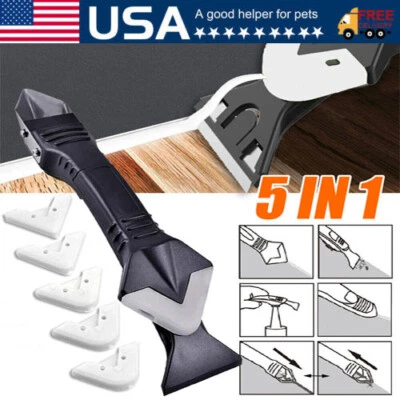 5 in 1 Silicone Sealant Remover Tool Kit Set Scraper Caulking Mould Removal US - image 1 of 4