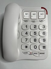 Blue Donuts BD-403BWHT Big Button Phone for Seniors Visually Impaired Braille