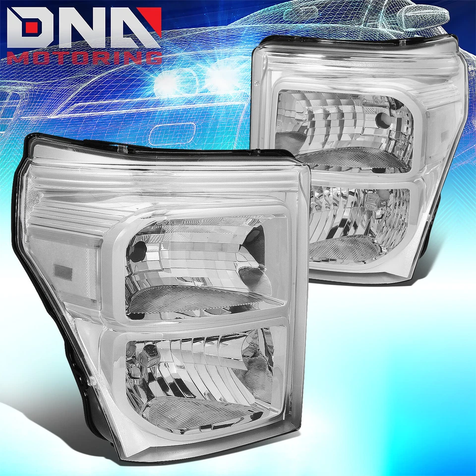PARA 2011-2016 FORD F250-F550 FAROL SUPER DUTY COM KIT LED + VENTILADOR FRIO CROMADO - Imagem 2 de 4