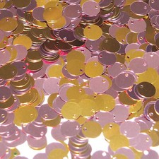 10mm Sequins Top Hole Pink Gold Shiny Metallic Reversible Made in USA