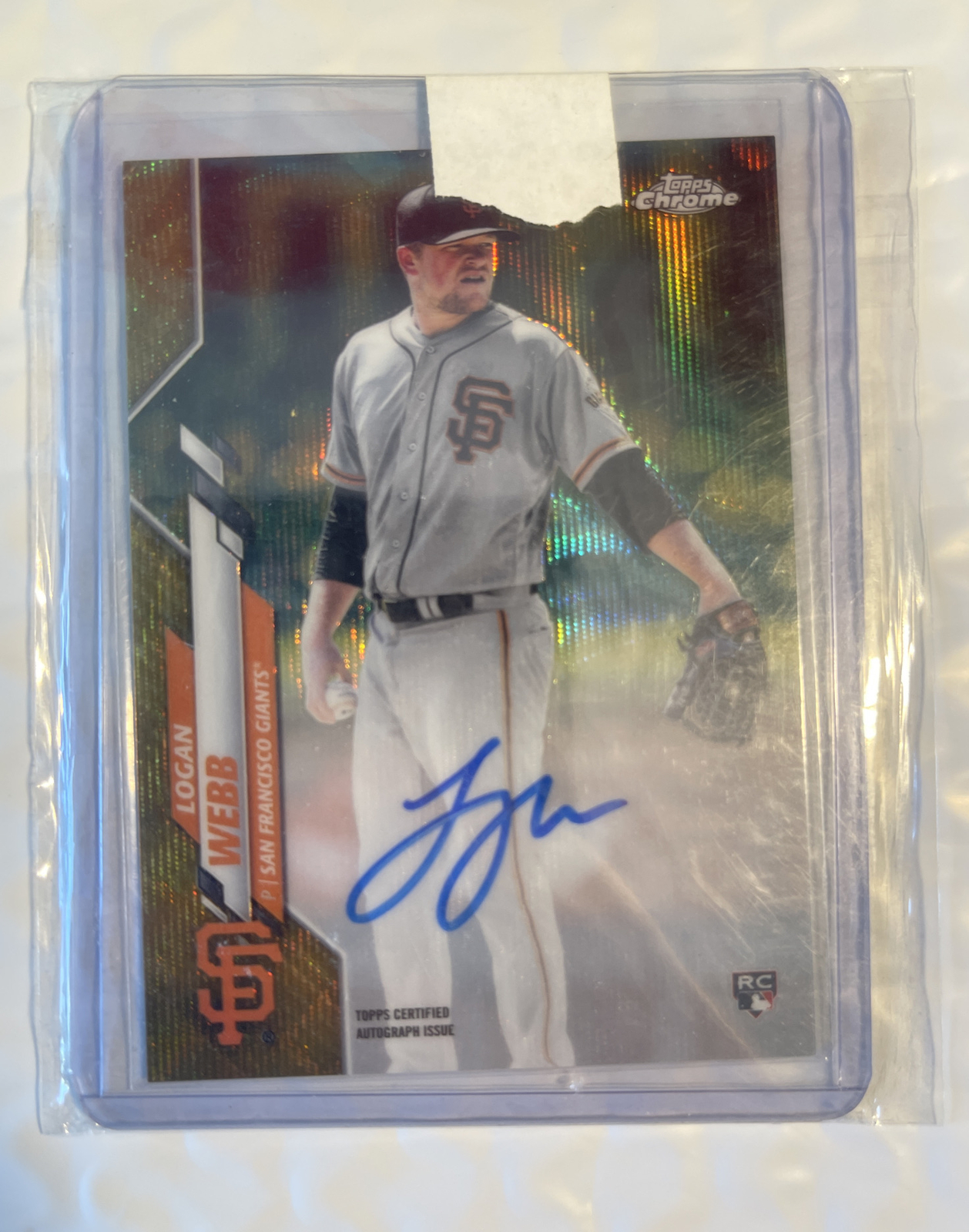 Logan Webb 2020 Topps Chrome #117 GOLD WAVE REFRACTOR AUTO /50 Giants Rookie 🔥