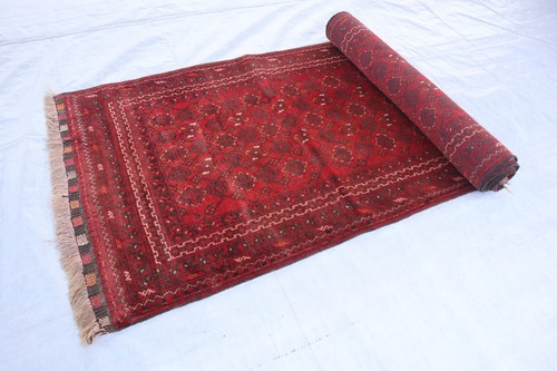 10 ft Long Afghan Bokhara Runner rug- Red Turkmen Hand Knotted Rug- Hallway Rug - Picture 3 of 18